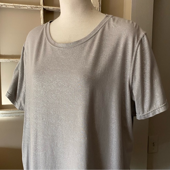 Pure Alfred Sung festive shimmery silver t shirt - Picture 2 of 6